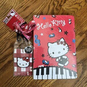 NEW Hello Kitty Gift Bundle: Red Journal / Notebook & ID Lanyard Bundle